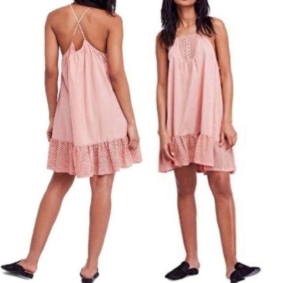Free People Sleeveless Cotton Dress, Pink - Picture 1 of 4